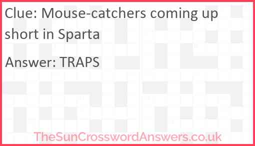 Mouse-catchers coming up short in Sparta Answer