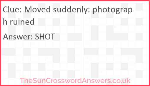 Moved suddenly: photograph ruined Answer