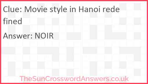 Movie style in Hanoi redefined Answer