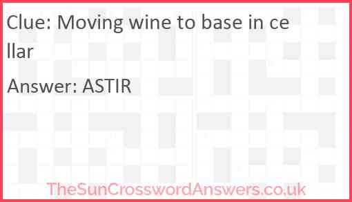 Moving wine to base in cellar Answer