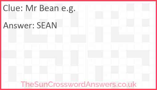 Mr Bean e.g. Answer