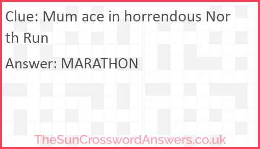 Mum ace in horrendous North Run Answer