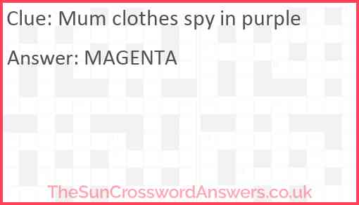 Mum clothes spy in purple Answer
