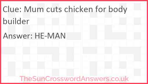 Mum cuts chicken for bodybuilder Answer