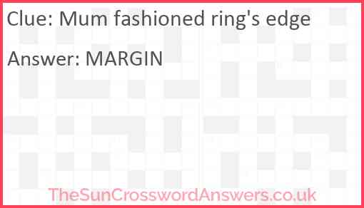 Mum fashioned ring's edge Answer