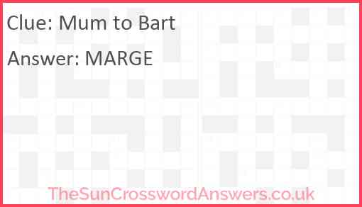 Mum to Bart Answer