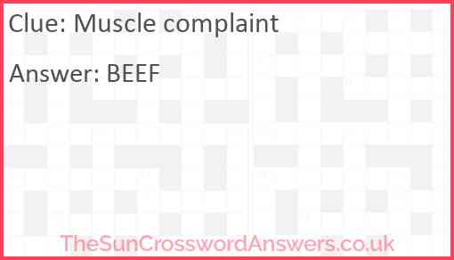 Muscle complaint Answer
