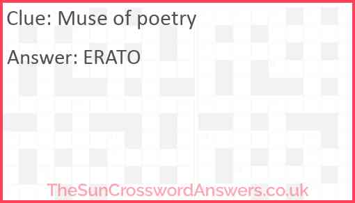 Muse of poetry crossword clue TheSunCrosswordAnswers co uk