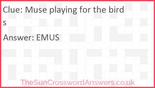 Muse playing for the birds Answer