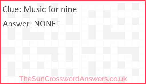 Music for nine Answer