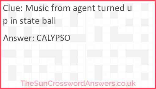 Music from agent turned up in state ball Answer