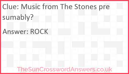 Music from The Stones presumably! Answer