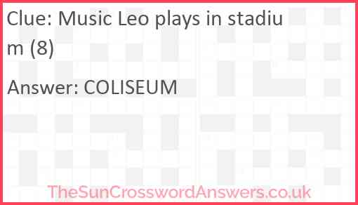 Music Leo plays in stadium (8) Answer