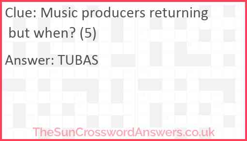 Music producers returning but when? (5) Answer