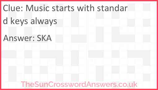 Music starts with standard keys always Answer