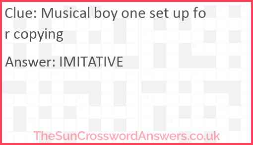 Musical boy one set up for copying Answer