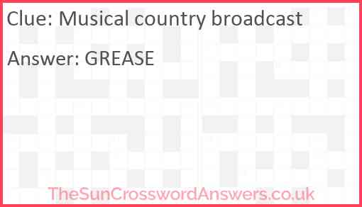 Musical country broadcast Answer