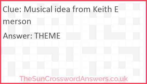 Musical idea from Keith Emerson Answer