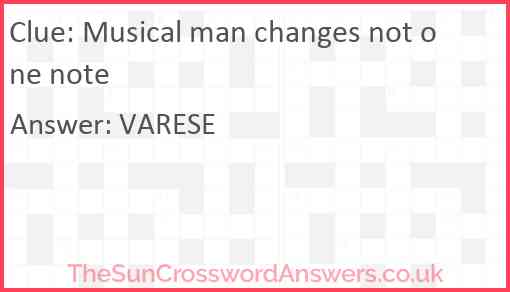 Musical man changes not one note Answer