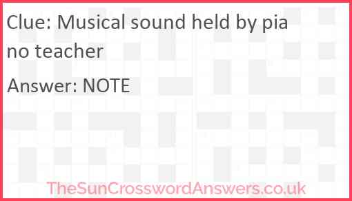 Musical sound held by piano teacher Answer