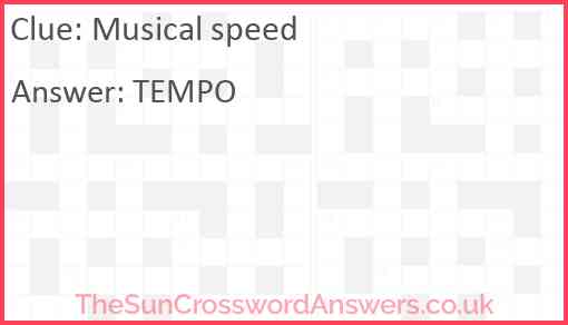 Musical speed Answer