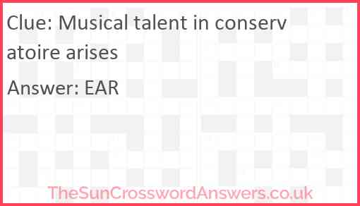 Musical talent in conservatoire arises Answer
