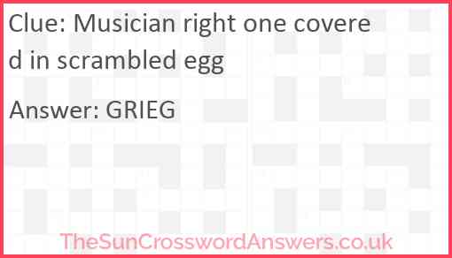 Musician right one covered in scrambled egg Answer