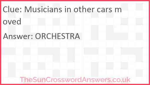 Musicians in other cars moved Answer