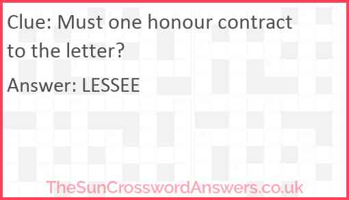 Must one honour contract to the letter? Answer