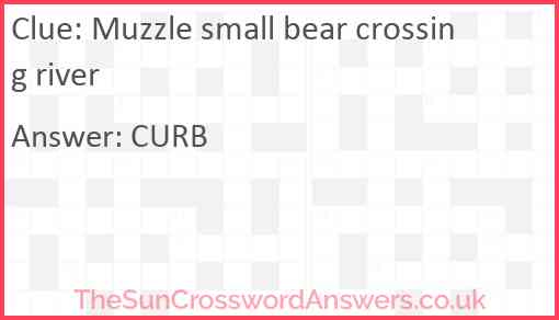 Muzzle small bear crossing river Answer