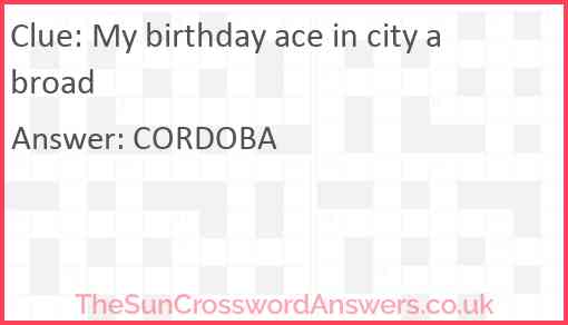 My birthday ace in city abroad Answer