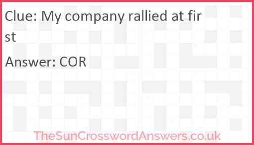 My company rallied at first Answer