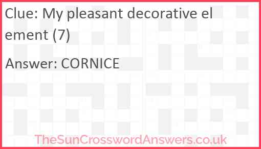 My pleasant decorative element (7) Answer