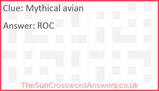 Mythical avian Answer