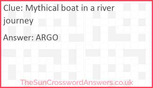 Mythical boat in a river journey Answer