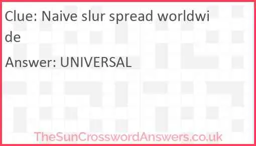 Naive slur spread worldwide Answer