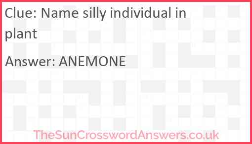 Name silly individual in plant Answer