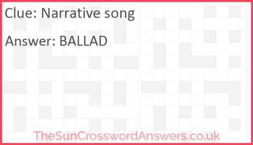 Narrative song Answer