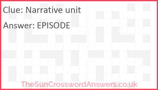 Narrative unit Answer