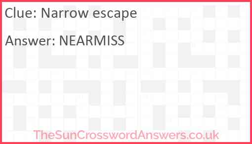 Narrow escape Answer