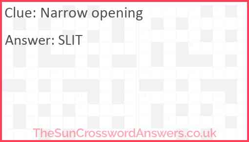 Narrow opening Answer