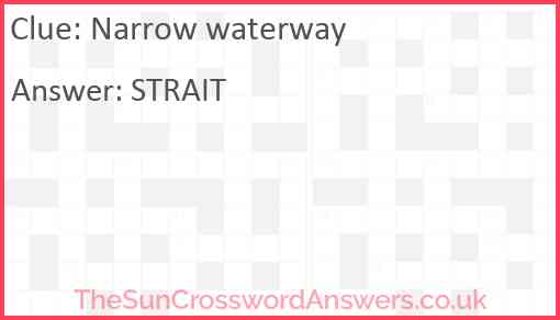 Narrow waterway Answer