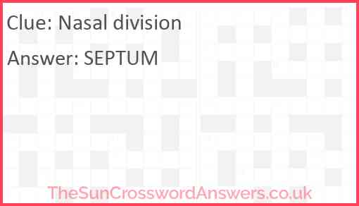 Nasal division Answer