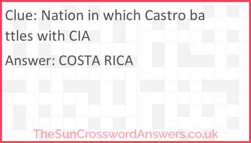 Nation in which Castro battles with CIA Answer
