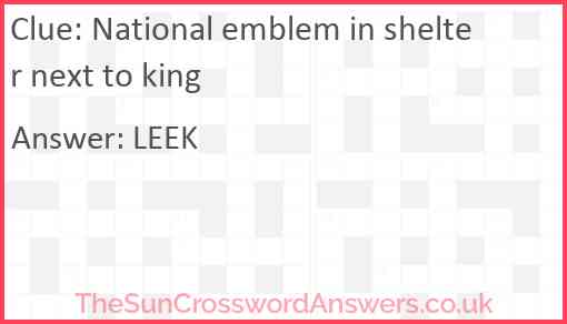 National emblem in shelter next to king Answer