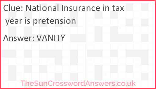 National Insurance in tax year is pretension Answer