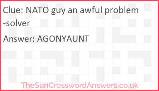 NATO guy an awful problem-solver Answer