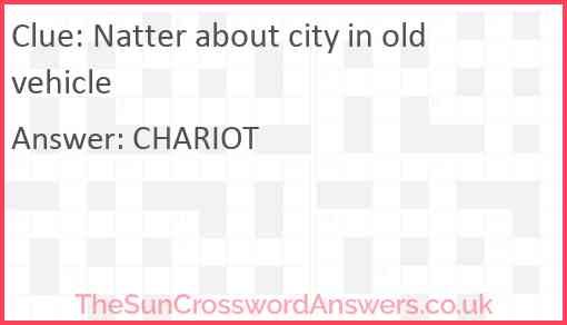 Natter about city in old vehicle Answer