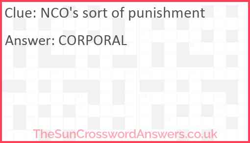 NCO's sort of punishment Answer