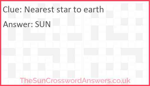 Nearest star to earth Answer